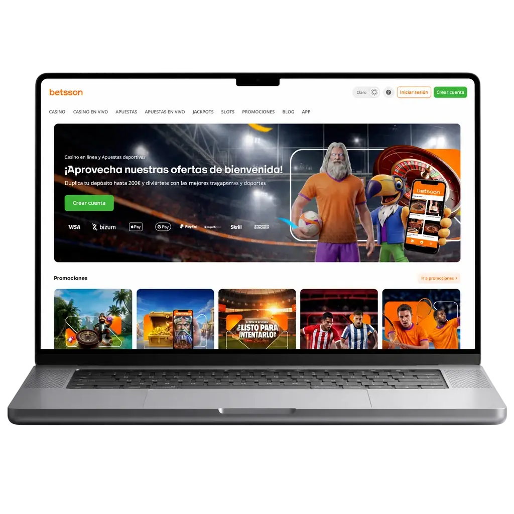 Betsson App para PC: acceso vía navegador con catálogo completo de casino y apuestas deportivas, saldo sincronizado con la app móvil