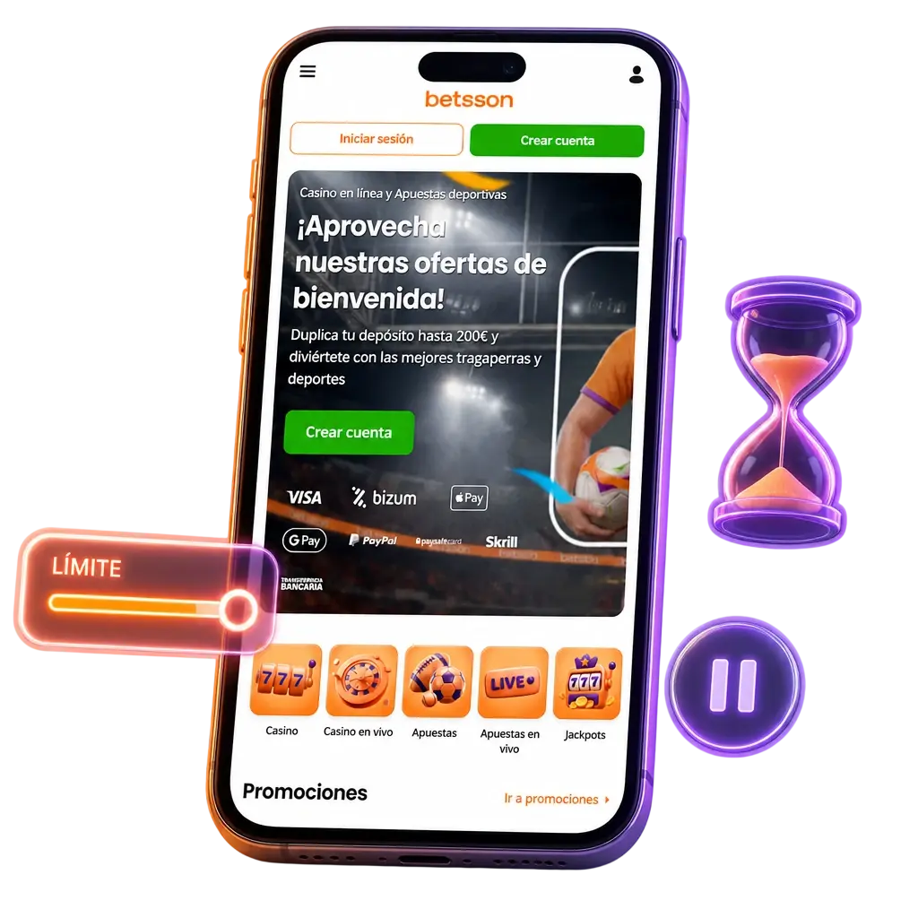 Herramientas de juego responsable en la app de Betsson: límites de depósito, recordatorios y autoexclusión desde tu perfil.