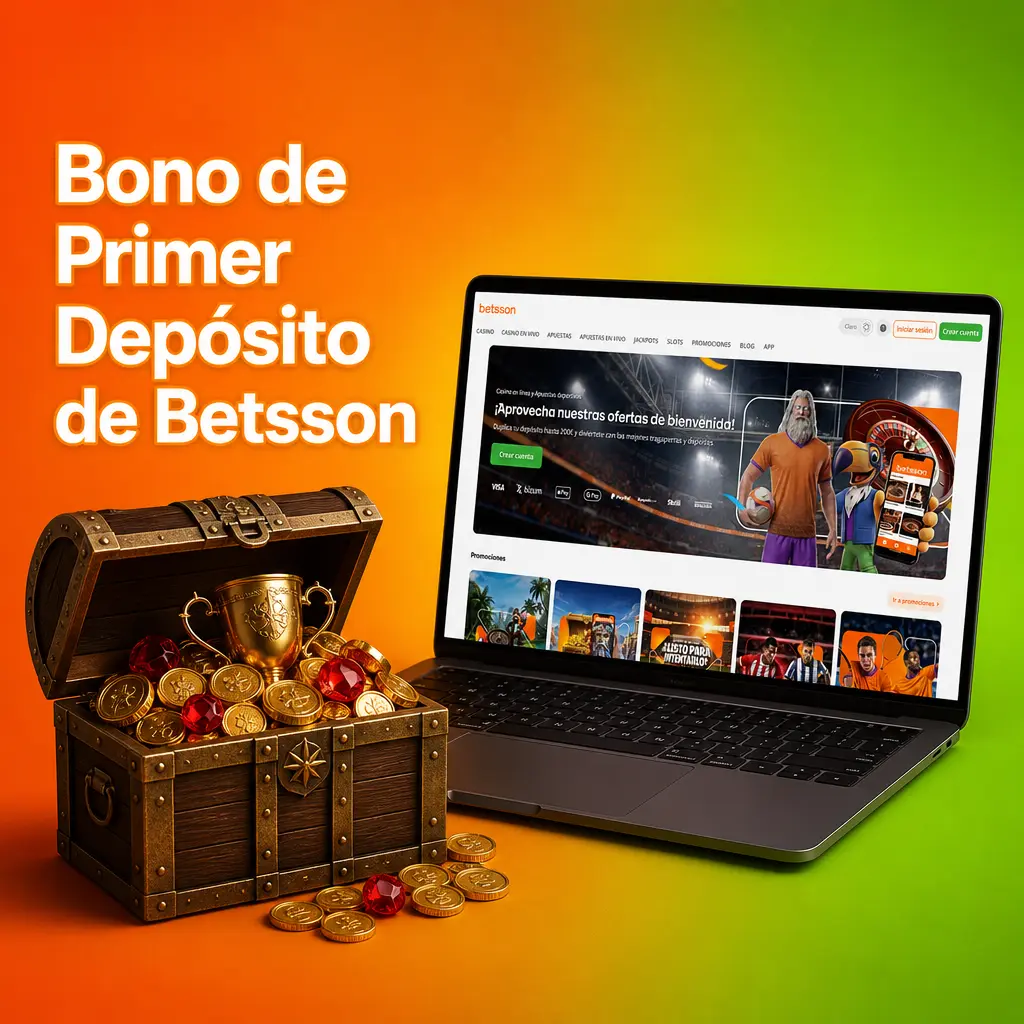 Bono de primer depósito de Betsson: 100% hasta 200 EUR para casino, aplicable en tragaperras y juegos habilitados.