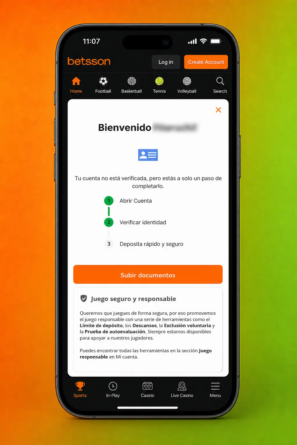 Pasos para registrarte, cargar saldo y apostar en esports como CS2, Dota 2 o League of Legends en Betsson.